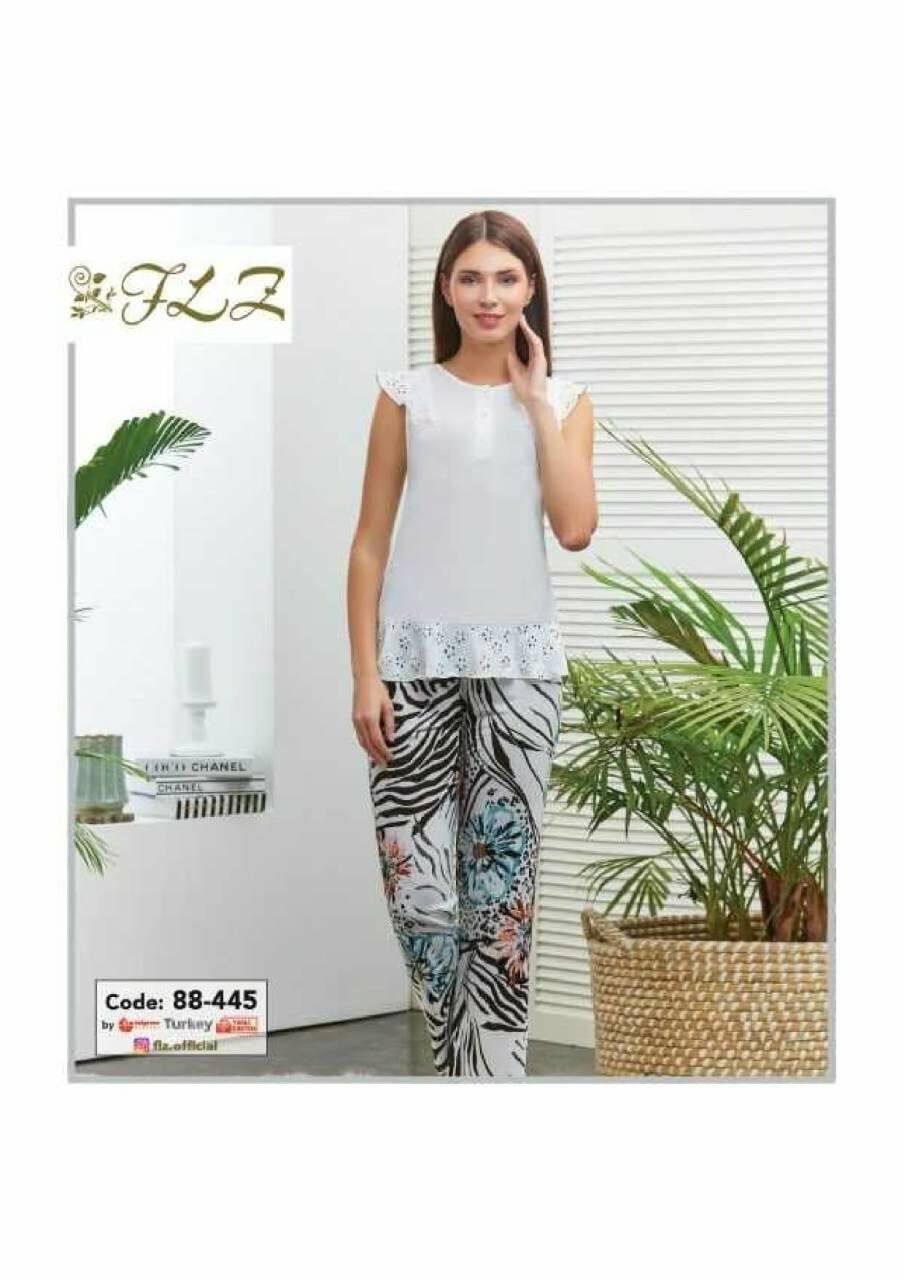 Flz 88-445 Kısa Kollu Bayan Pijama Takımı