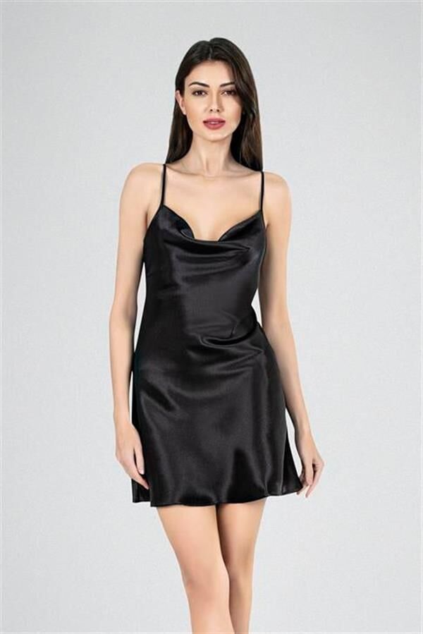 Arias Closet Kısa Gecelik Degaje Siyah 7740