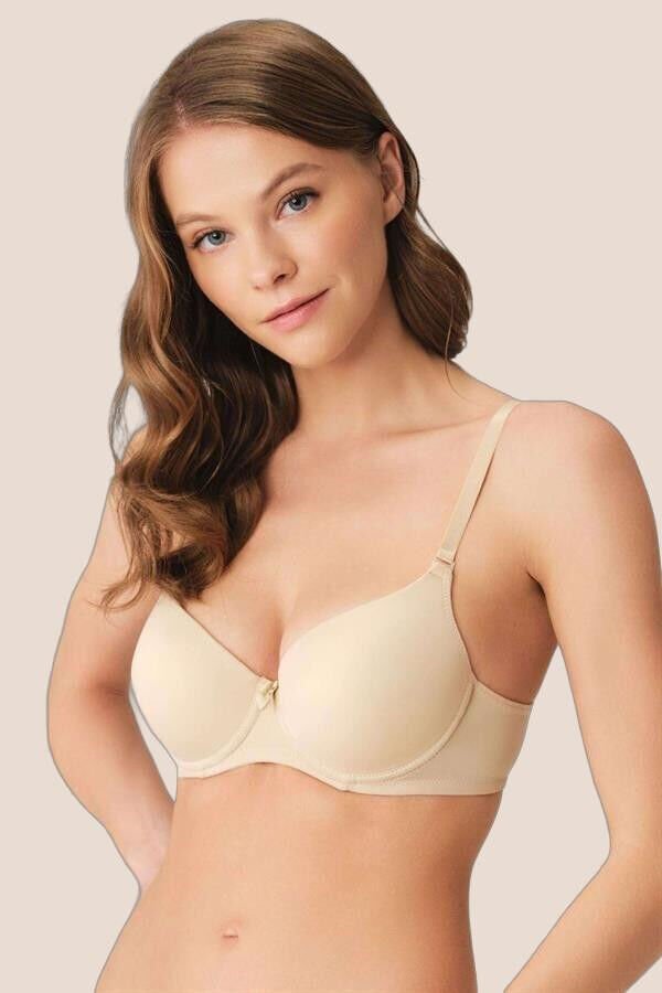 Balenli Destekli Dolgulu Askıları Çıkabilen Günlük Klasik T-Shirt Sütyeni