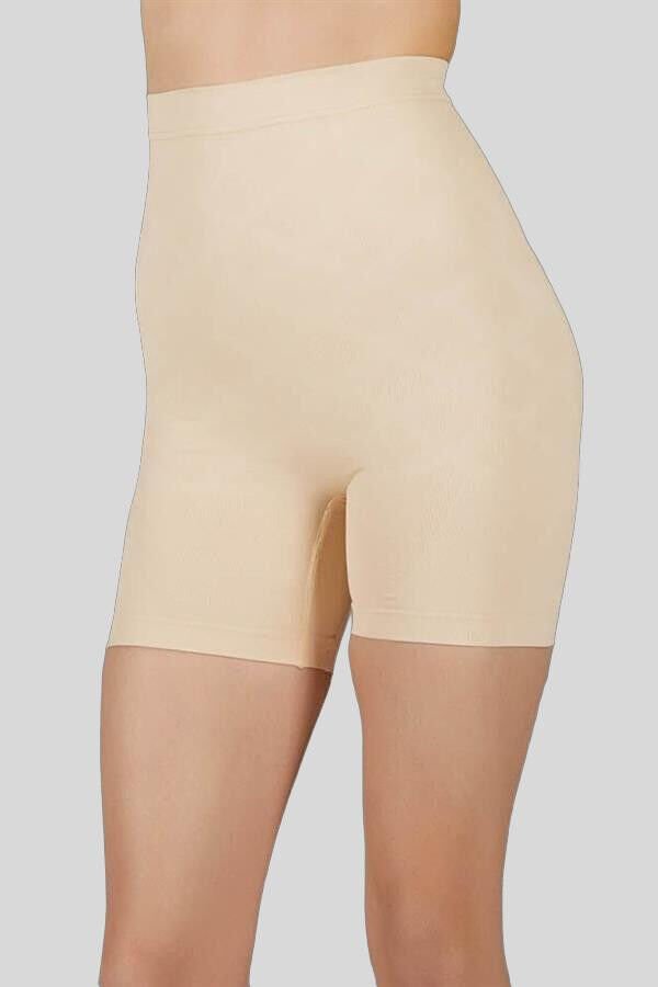 Kadın Toparlayıcı Bel İnceltici Dikişsiz Kısa Paçalı Yüksek Bel Sıkı Şort Korse