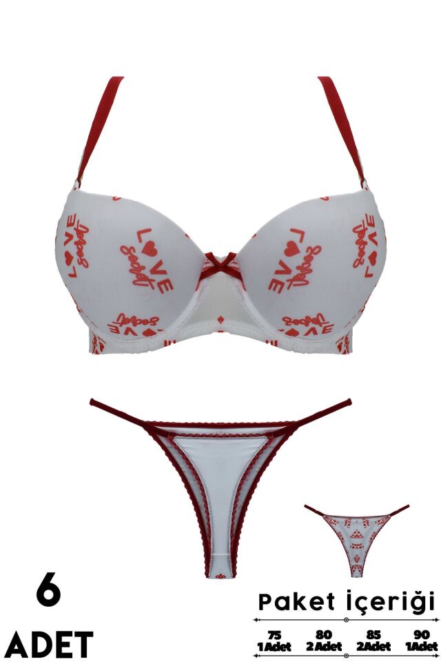 Love Secret 2-13 B Cup Balenli Destekli Bayan Sütyen Takım 6'lı