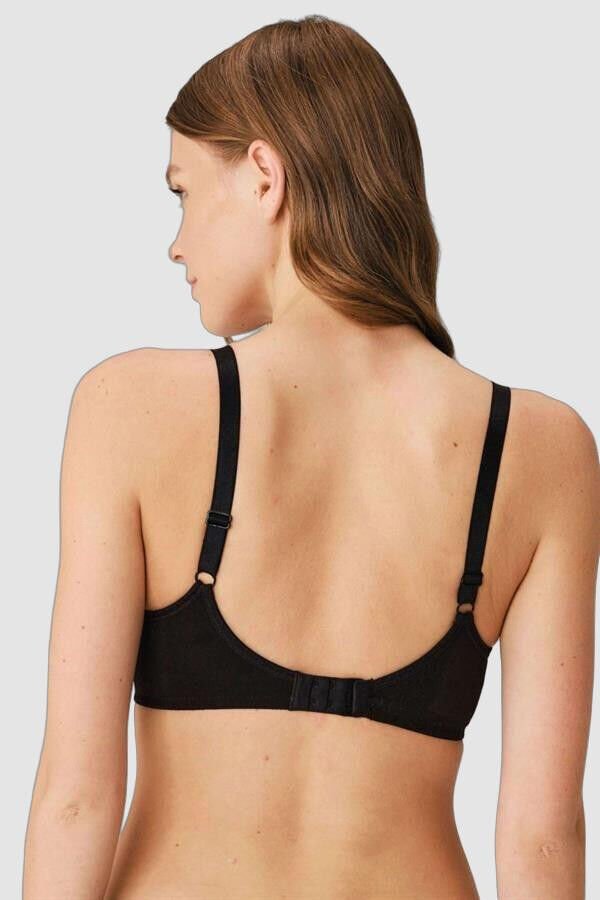 Pamuklu Balensiz Lohusa Önden Açılan Siyah Emzirme Sütyeni