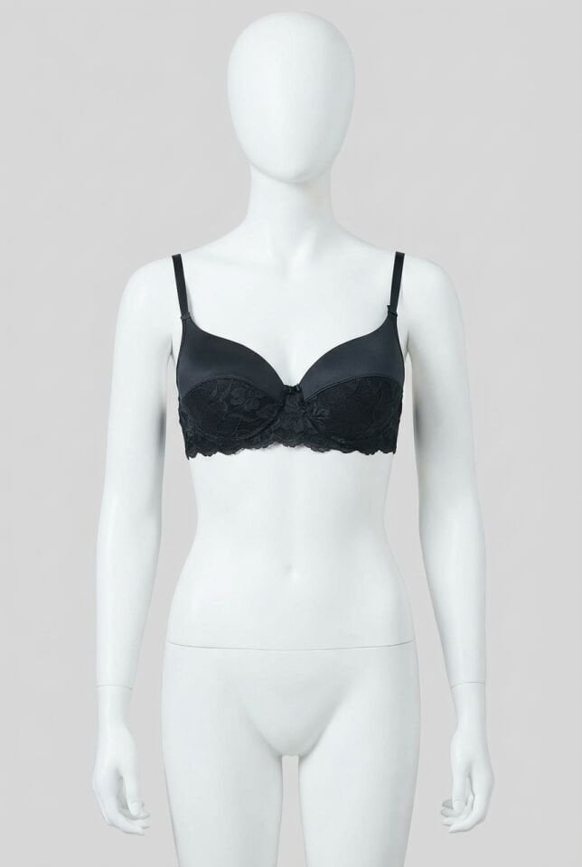 Kadın Balenli Destekli Dolgulu Günlük Klasik Dantelli T-Shirt Sütyeni