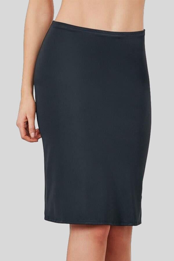 Kadın Mikropolyamid Esnek Kumaşlı Diz Altı Uzun Etek Altı Jüpon