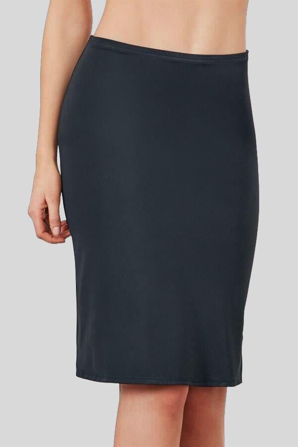 Kadın Mikropolyamid Esnek Kumaşlı Diz Altı Uzun Etek Altı Jüpon