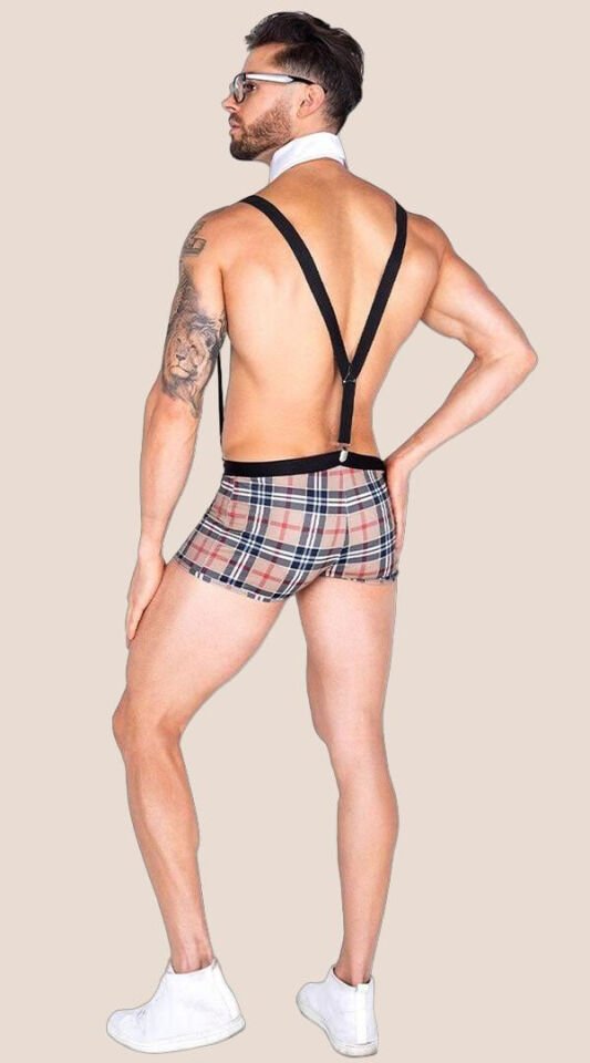 Arias Closet Ekose Desenli Boxerlı Fantezi Erkek Kostüm