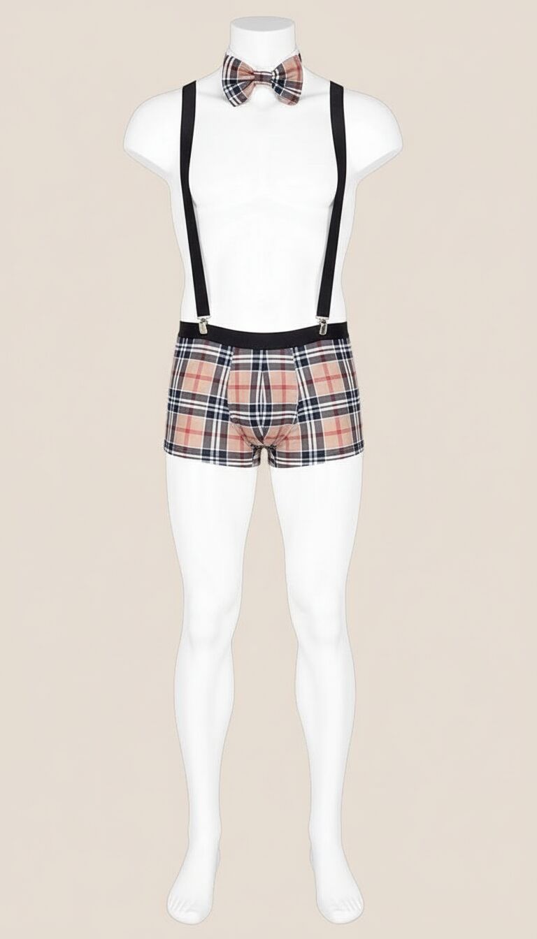 Arias Closet Ekose Desenli Boxerlı Fantezi Erkek Kostüm