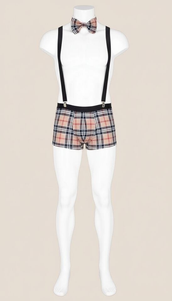 Arias Closet Ekose Desenli Boxerlı Fantezi Erkek Kostüm