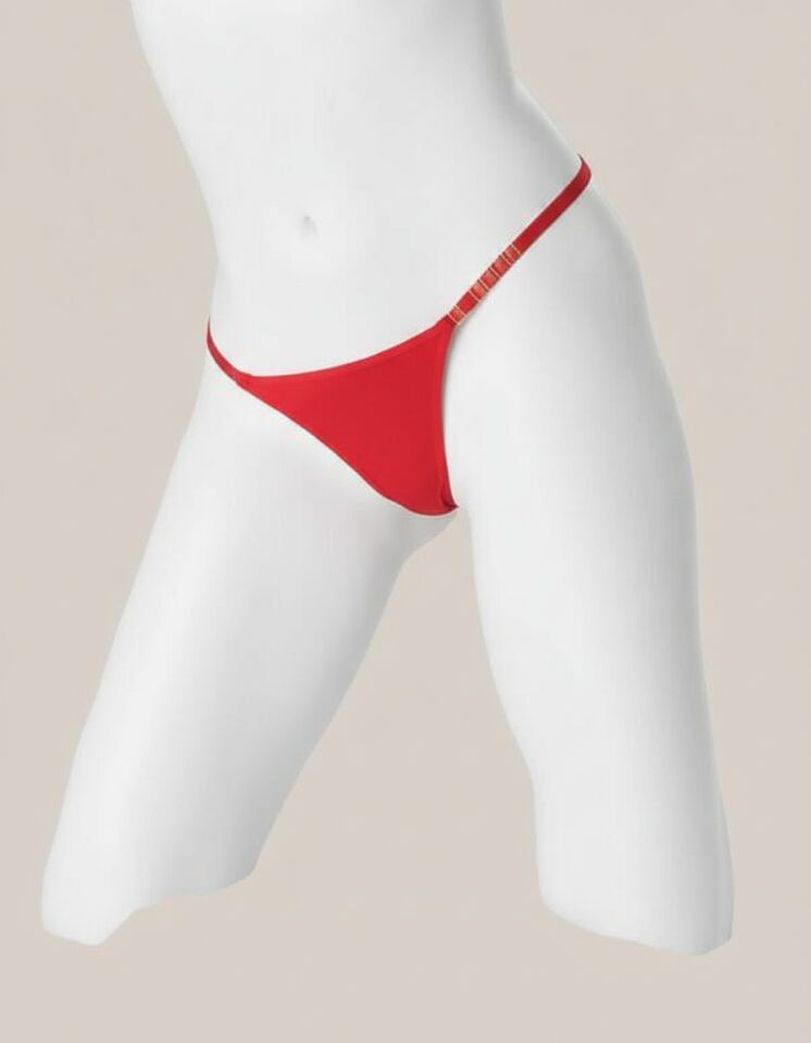 Arias Closet Metal Aksesuarlı Fantezi Kırmızı String Tanga
