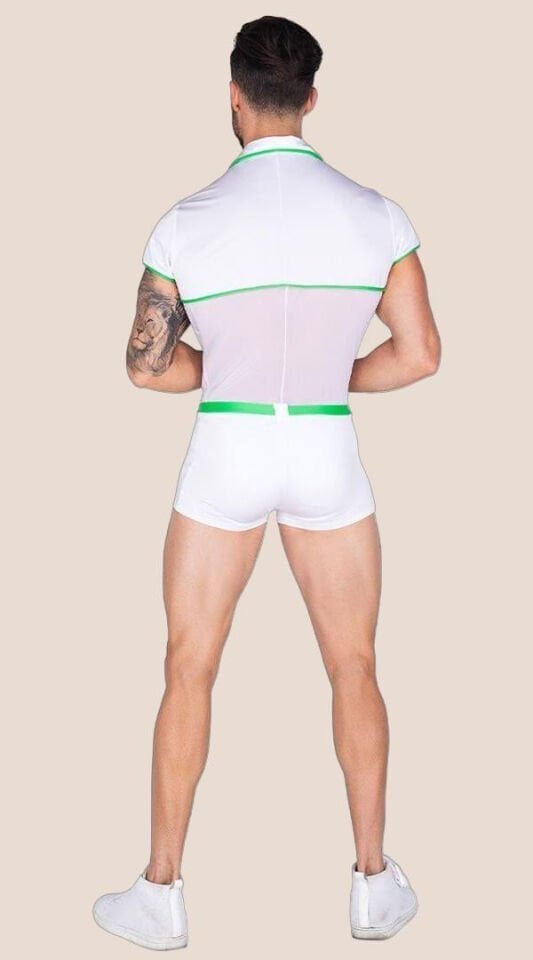 Arias Closet Beyaz Yeşil Şeritli Fantezi Erkek Kostüm