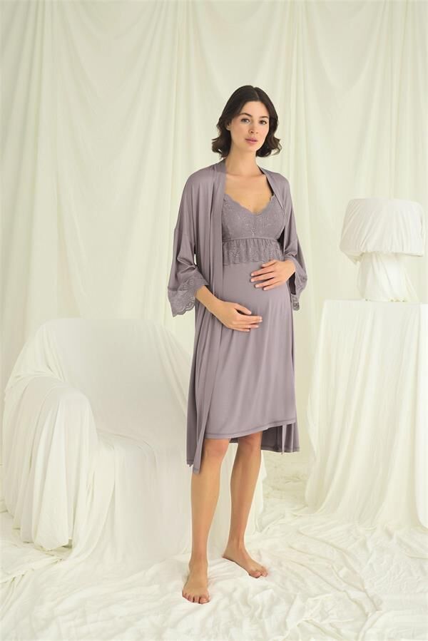 Arias Closet Dantelli Hamile Lohusa Sabahlık Takımı