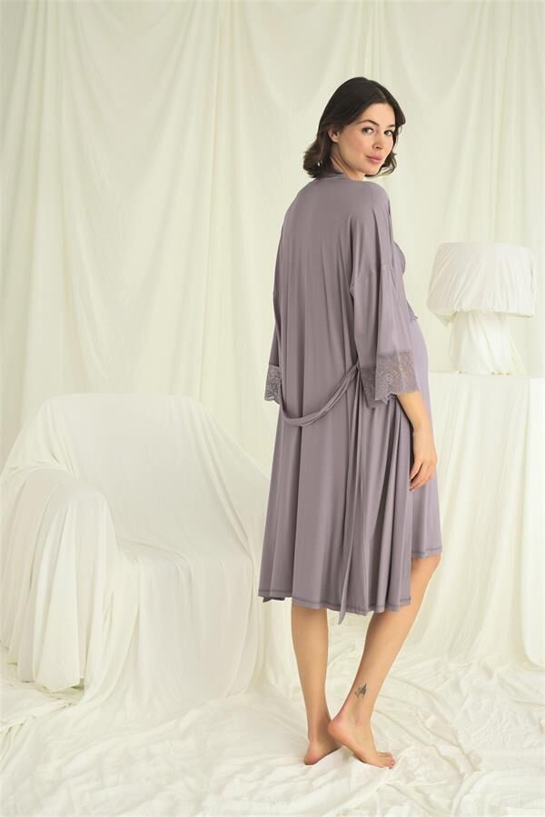 Arias Closet Dantelli Hamile Lohusa Sabahlık Takımı