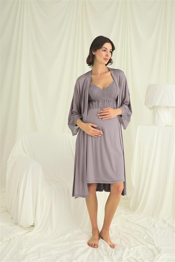 Arias Closet Dantelli Hamile Lohusa Sabahlık Takımı
