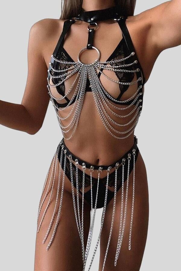 Arias Closet Zincirli Alt Üst Fantezi Set