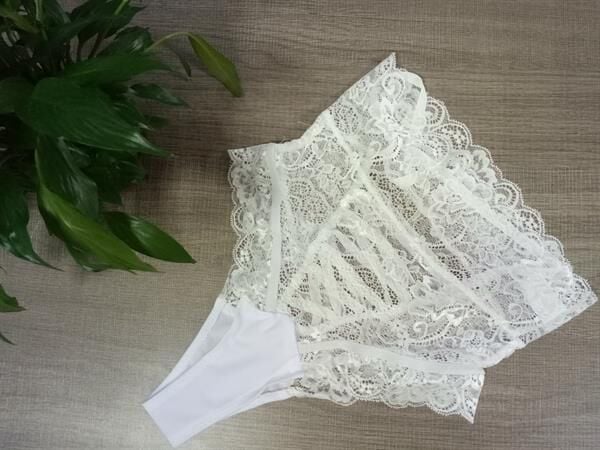 Arias Closet Arkası İp Detaylı Fantezi Beyaz Külot