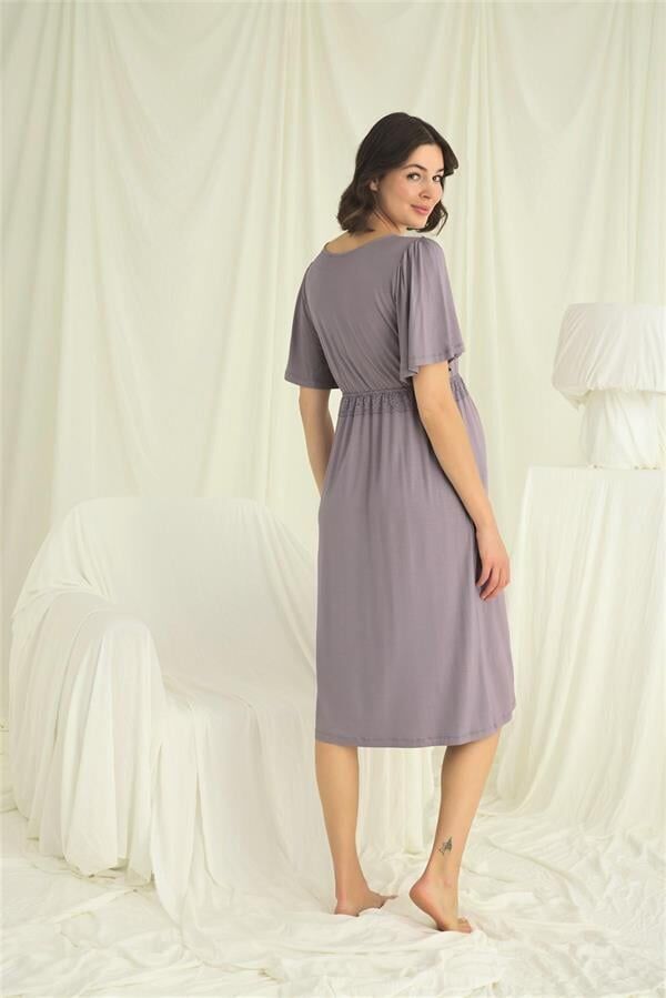 Arias Closet Dantelli Önü Düğmeli Hamile Lohusa Gecelik