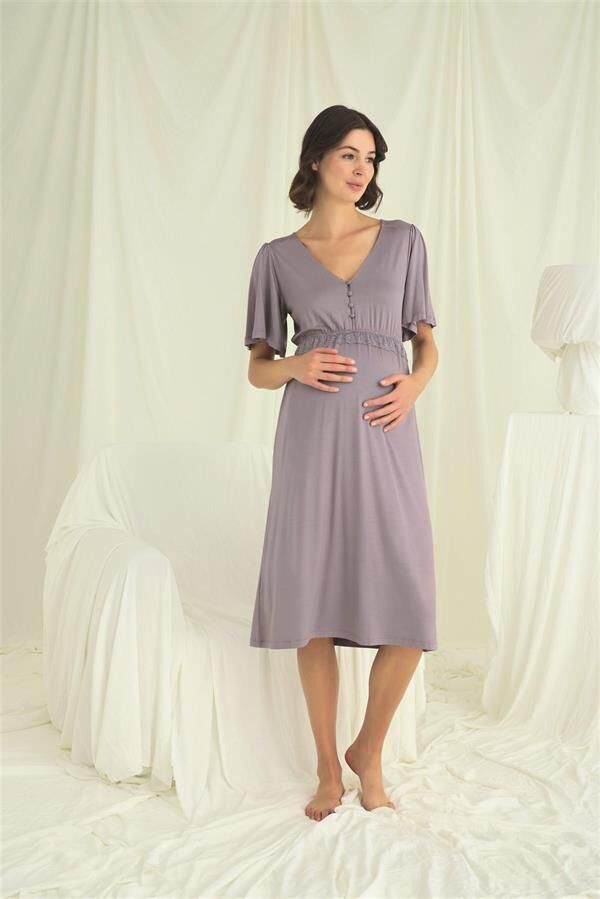 Arias Closet Dantelli Önü Düğmeli Hamile Lohusa Gecelik