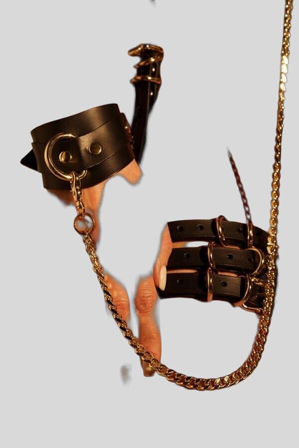 Arias Closet Siyah Zincir Aksesuarlı Fantezi Vücut Harness