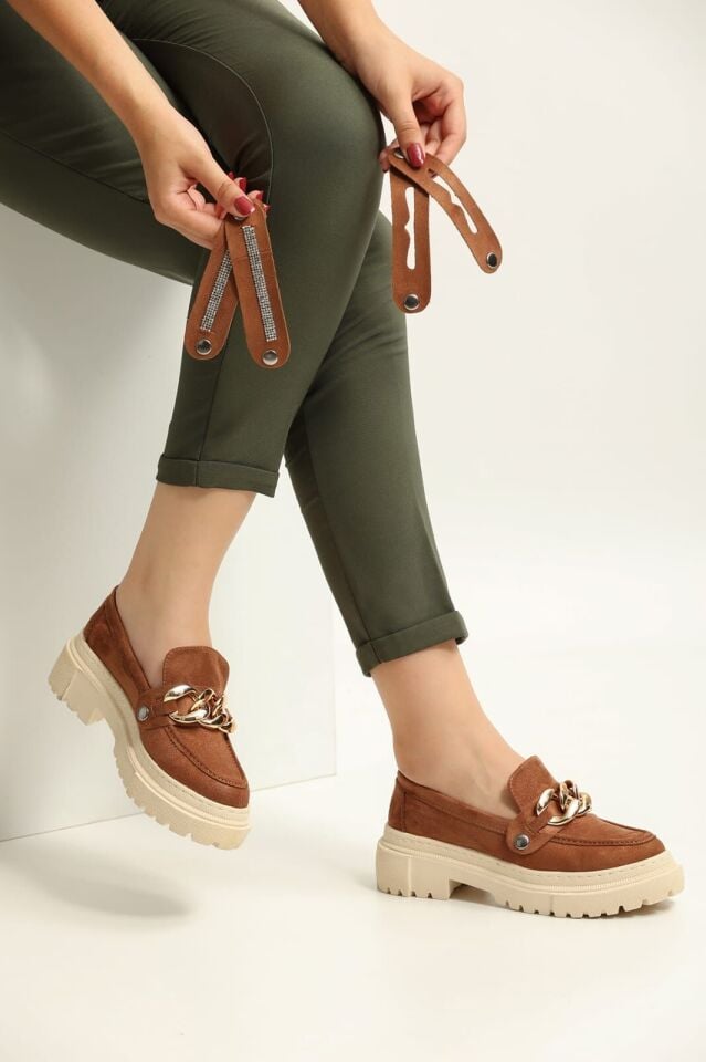 Loafers Günlük Kadın Koyu Kahverengi Ayakkabı