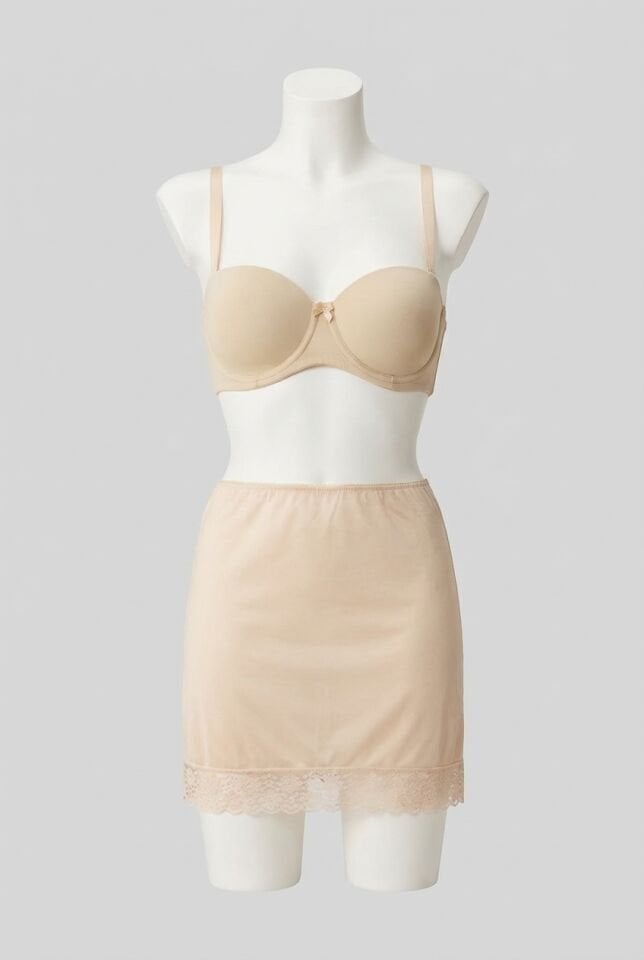 Kadın Polyamid Kumaşlı Dantelli Diz Üstü Kısa Etek Altı Jüpon