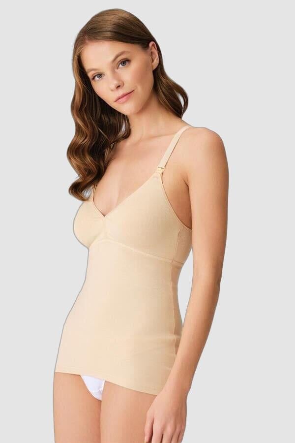 Modal Pamuklu Lohusa Önden Açılan Ten Emzirme Atleti