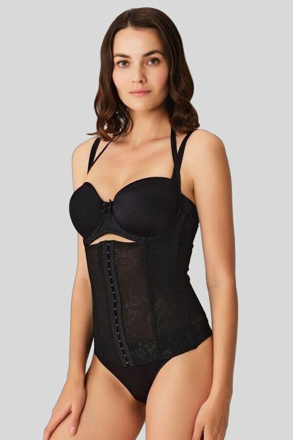 Kadın Toparlayıcı Bel İnceltici Dikişli Büyük Beden Kancalı Çıkabilen Askılı Sıkı Bel Korse