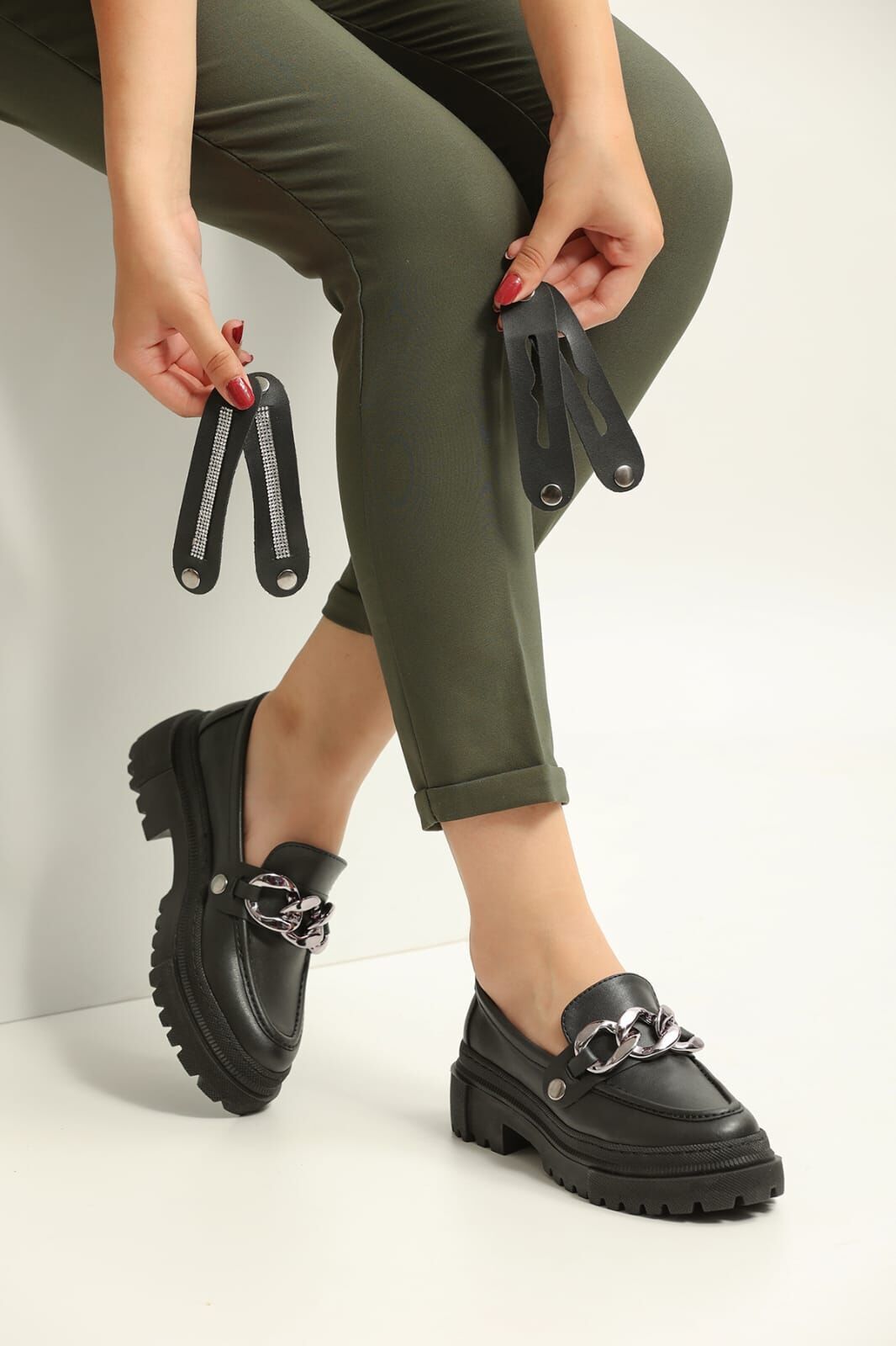 Loafers Günlük Kadın Siyah Ayakkabı 40