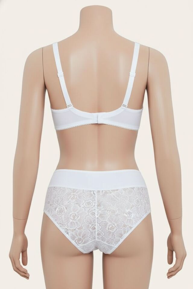 Arias Closet Balenli Desteksiz Dolgusuz Toparlayıcı Dantelli Küçültücü Sütyen ve Külot Takım