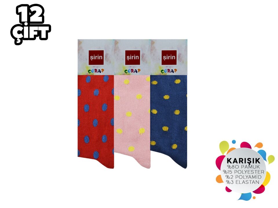 Şirin 001 Mevsimlik Kız Çocuk Soket Çorap 12'li
