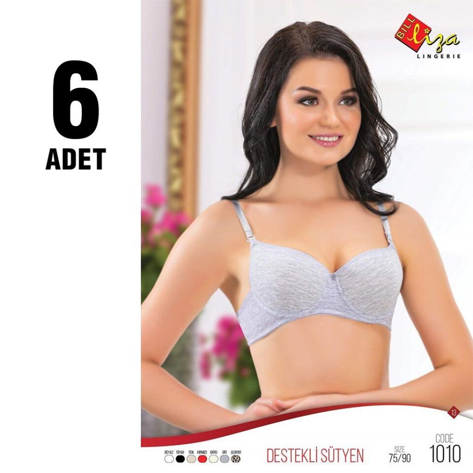 Liza 1010 Klasik Destekli Bayan Sütyen 6'lı