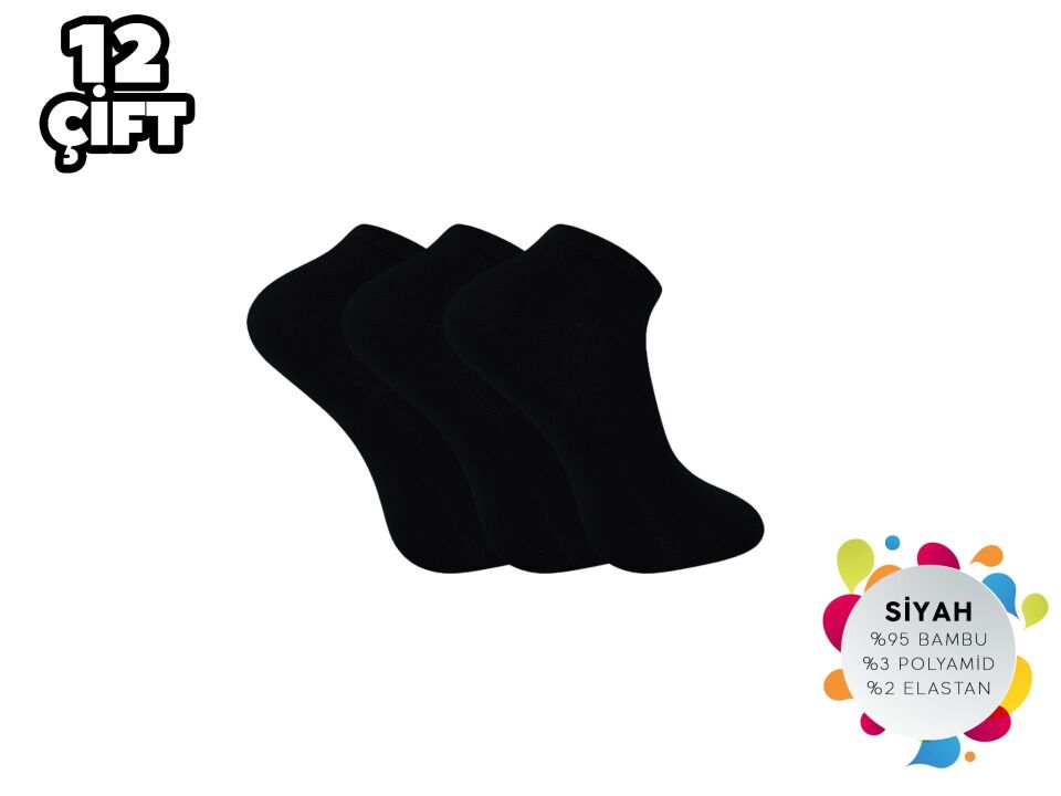 Şirin 7035-1 Dikişsiz Erkek Bambu Patik 12'li