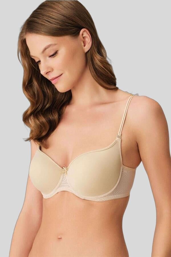 Kadın Balenli Desteksiz Dolgusuz Askıları Çıkabilen Yumuşak Süngerli Günlük Klasik T-Shirt Sütyeni