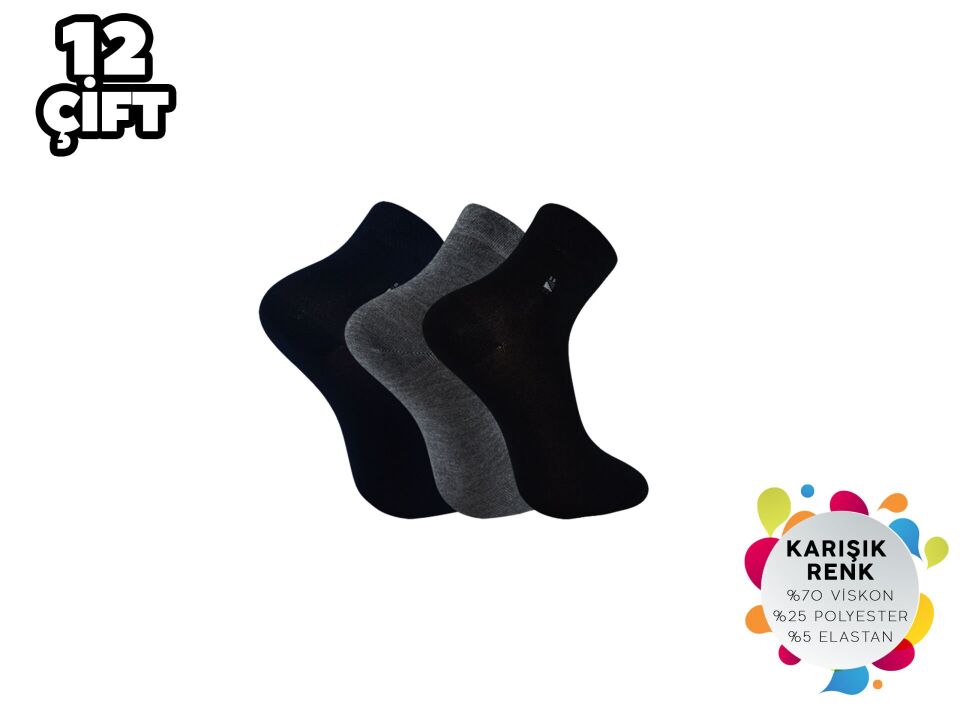 Marinay 012 Viscon Yarım Konç Erkek Patik 12'li
