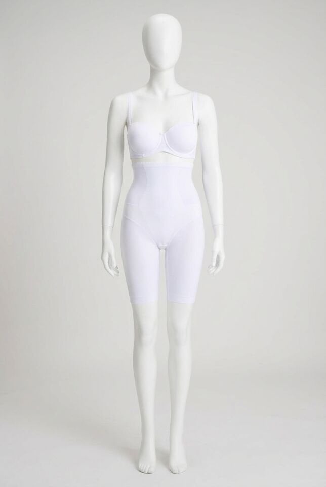 Arias Closet Toparlayıcı Bel ve Bacak İnceltici Dikişli Uzun Paçalı Orta Bel Sıkı Şort Korse