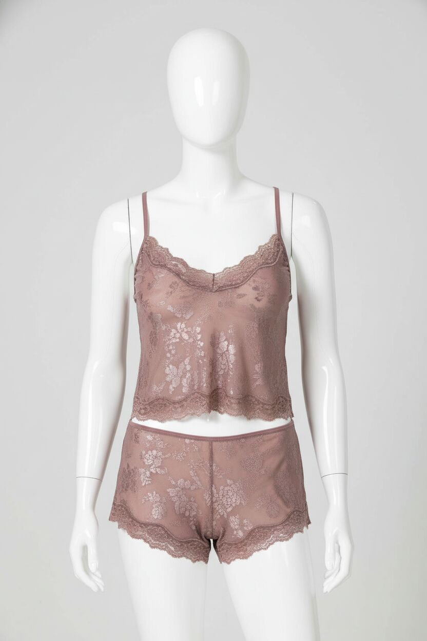 Arias Closet Vizon Jakarlı Babydoll Şort Takımı