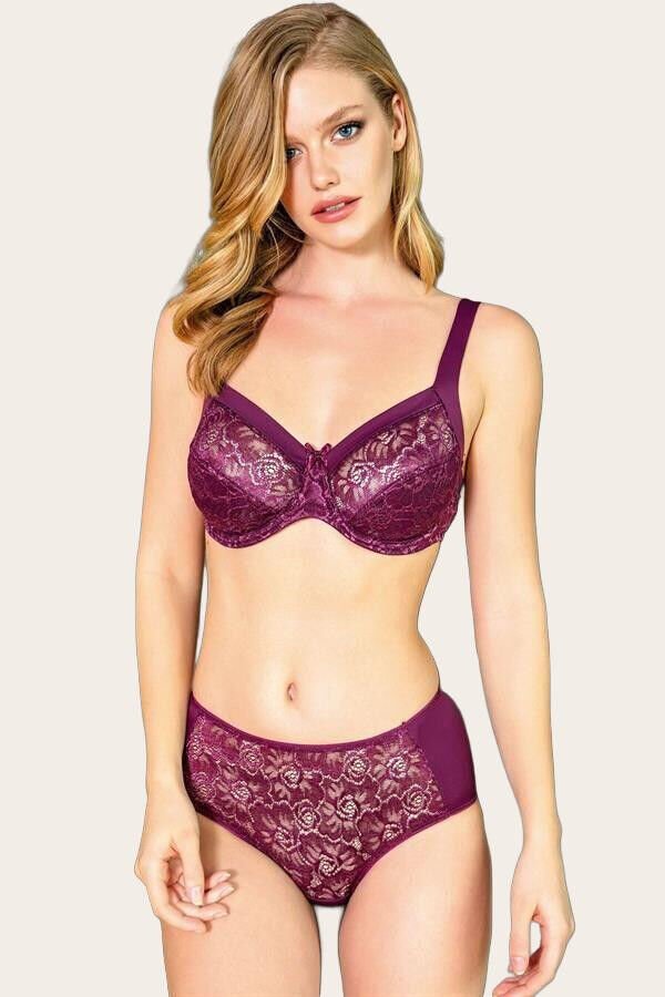 Arias Closet Balenli Desteksiz Dolgusuz Toparlayıcı Dantelli Küçültücü Sütyen ve Külot Takım