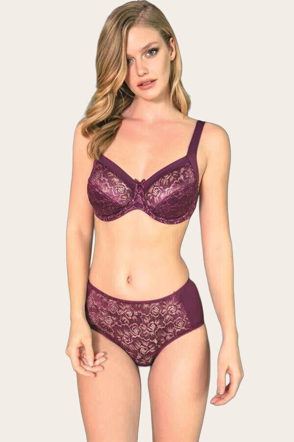 Arias Closet Balenli Desteksiz Dolgusuz Toparlayıcı Dantelli Küçültücü Sütyen ve Külot Takım