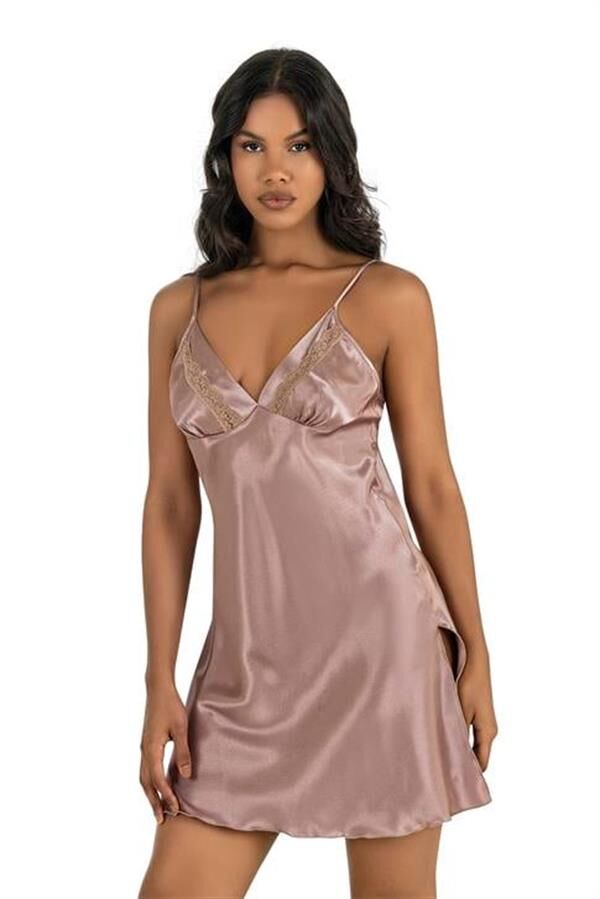 Arias Closet Vizon Kısa Saten Gecelik 8211