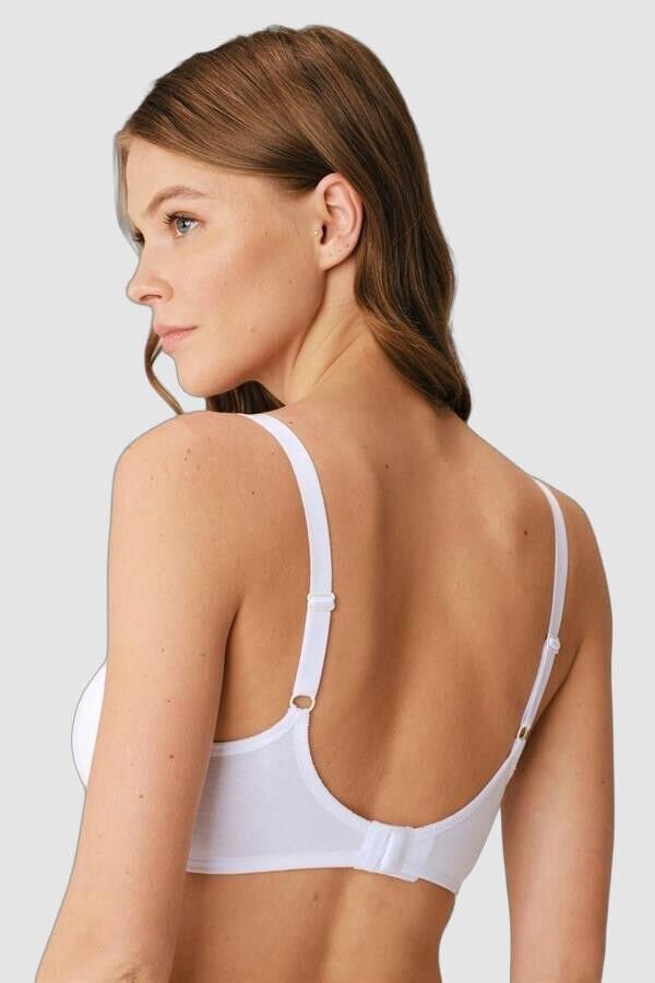 Pamuklu Balensiz Lohusa Önden Açılan Beyaz Emzirme Sütyeni