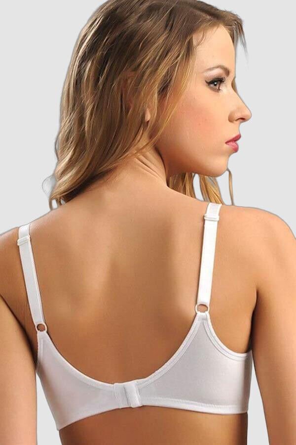 Pamuklu Balensiz Lohusa Önden Açılan Beyaz Emzirme Sütyeni