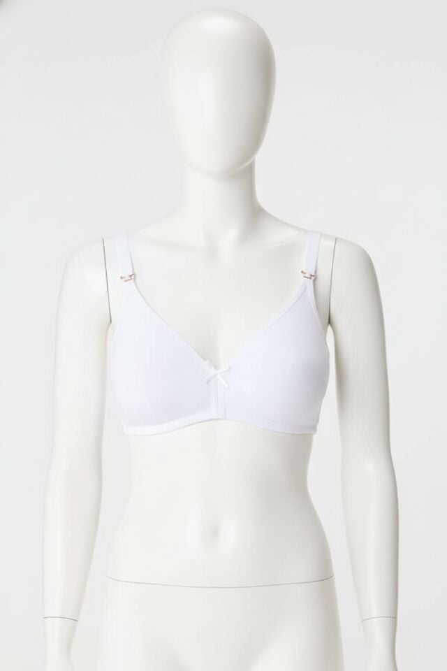 Pamuklu Balensiz Lohusa Önden Açılan Beyaz Emzirme Sütyeni