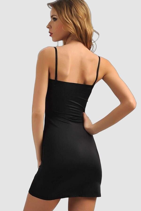 Mikropolyamid Kumaşlı Askıları Çıkabilen Straplez Kısa Elbise Altı Kombinezon