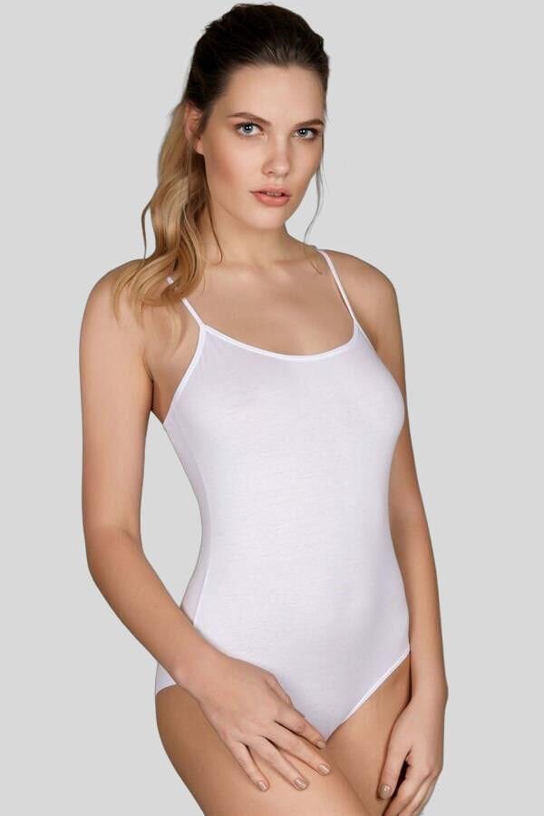 Kadın Pamuklu Alttan Çıtçıtlı İp Askılı Badi