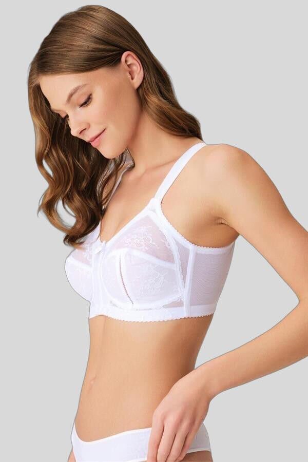 Kadın Balenli Desteksiz Dolgusuz Toparlayıcı Dantelli Küçültücü Sütyen