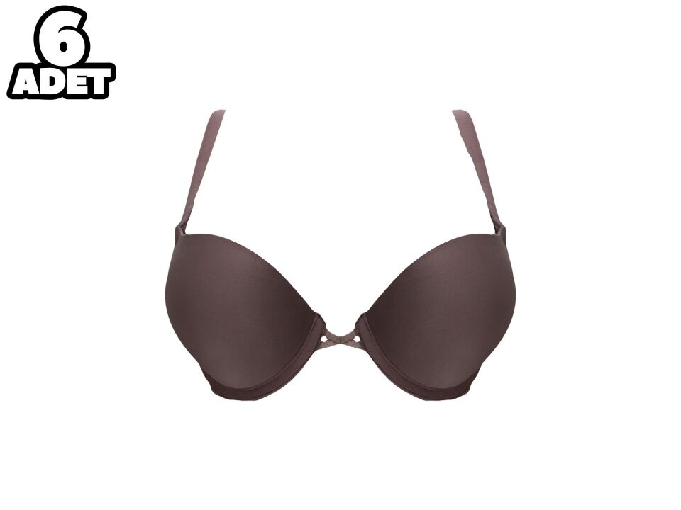 Cansoy 675-Pudra 2X Push Up Balenli Destekli Bayan Sütyen 6'lı