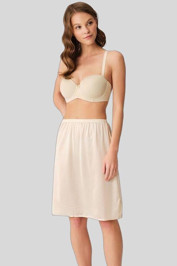 Kadın Polyamid Kumaşlı Diz Altı Uzun Etek Altı Jüpon