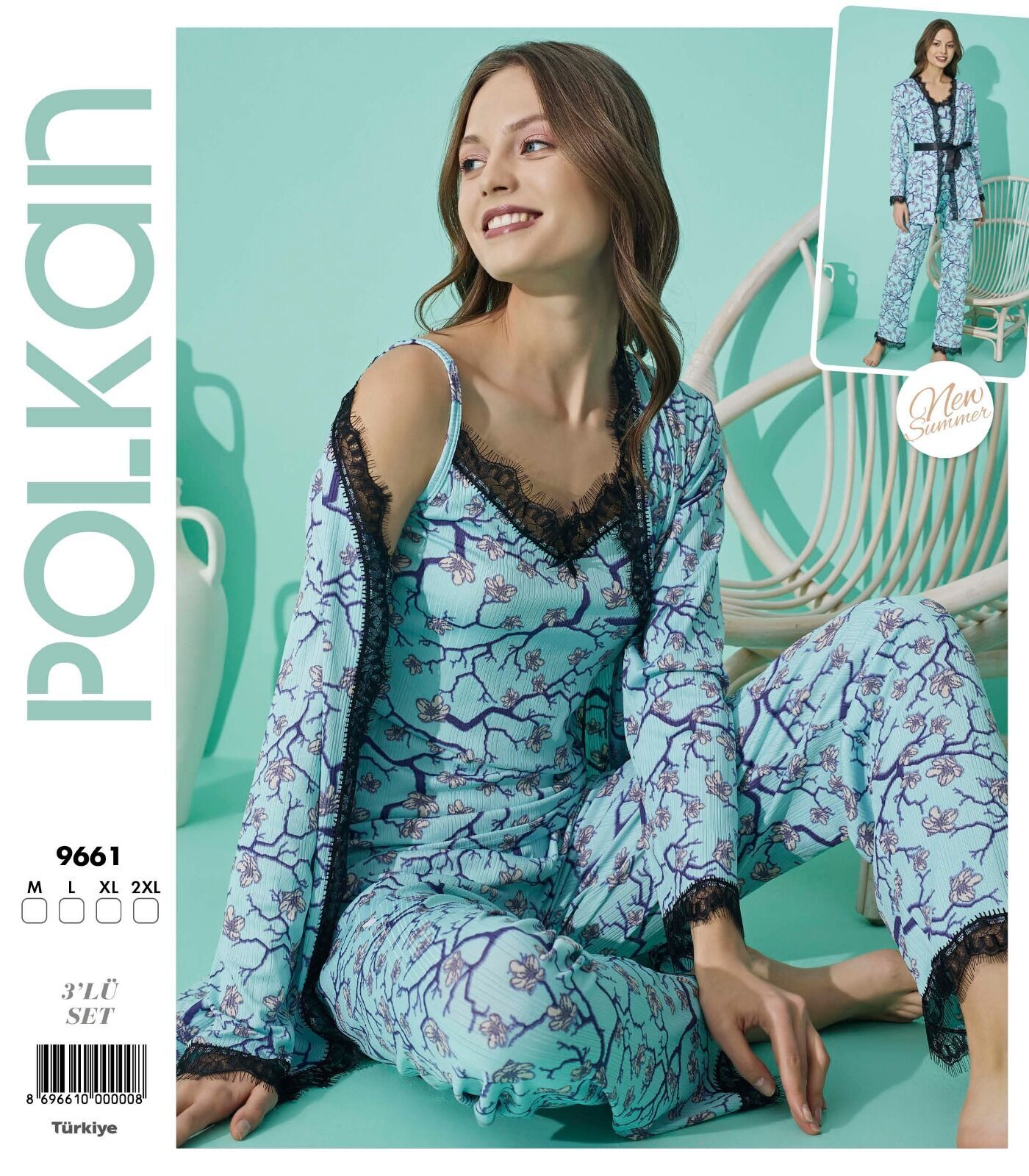Polkan 9661 Pegasus 3lü Bayan Pijama Takımı