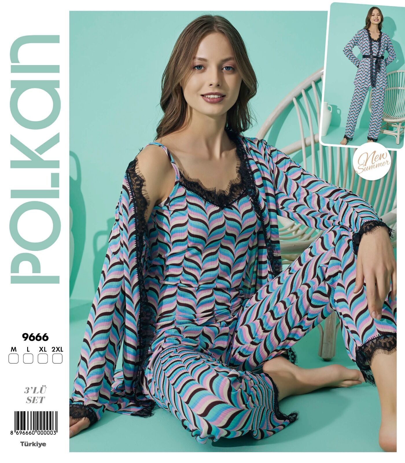 Polkan 9666 Pegasus 3lü Bayan Pijama Takımı