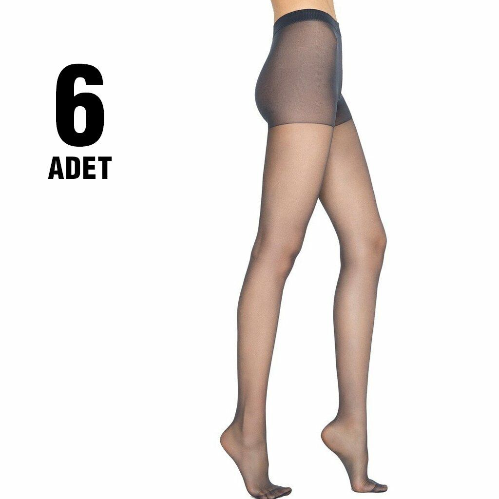 Penti Likra Fit 15 Parlak Maxi Battal Külotlu Çorap 6'lı
