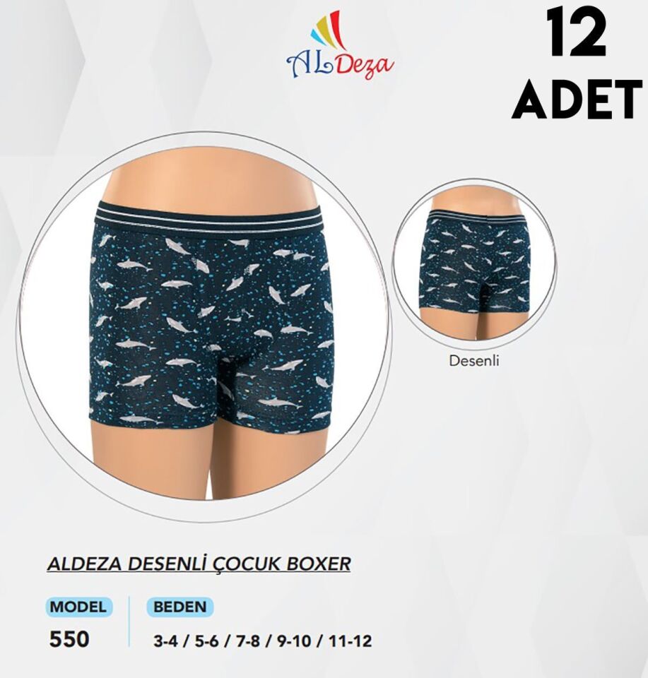 Aldeza 550 Erkek Çocuk Boxer 12'li